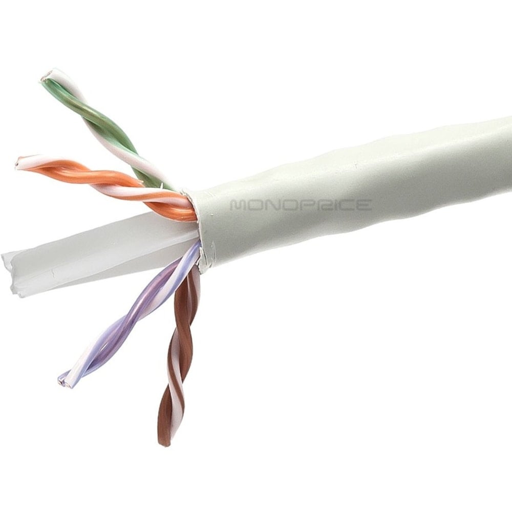 Monoprice - Bulk cable - 1000 ft - UTP - CAT 6 - plenum, solid - white MPN:11438