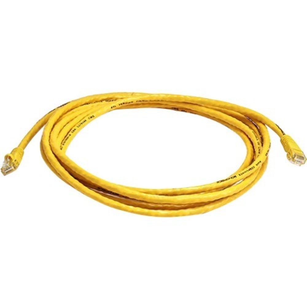 Monoprice - Patch cable - RJ-45 (M) to RJ-45 (M) - 10 ft - UTP - CAT 5e - booted, snagless, stranded - yellow (Min Order Qty 23) MPN:3392