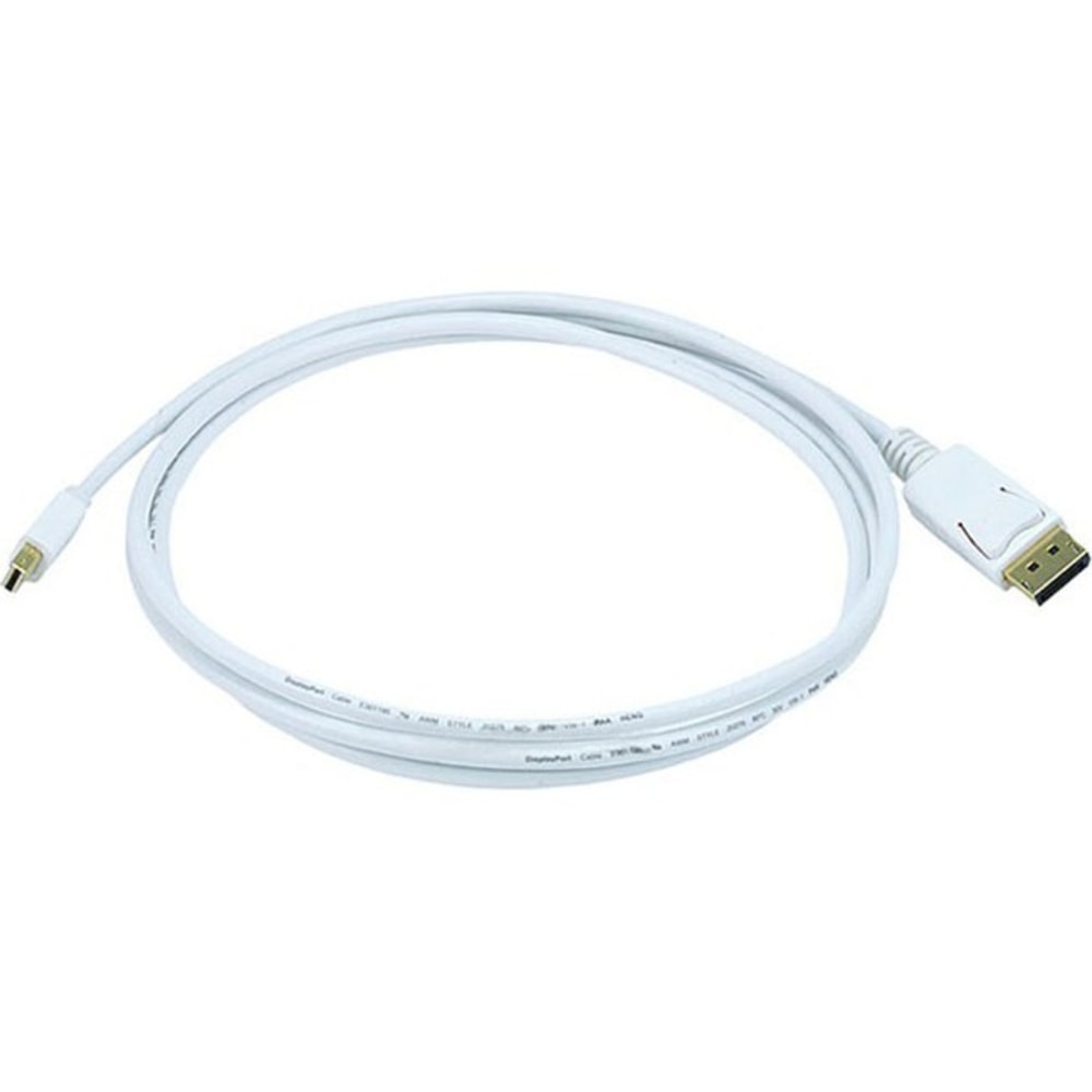 Monoprice 6ft 32AWG Mini DisplayPort to DisplayPort Cable - White - 6 ft DisplayPort/Mini DisplayPort Video Cable for Monitor, Video Device - First End: 1 x Mini DisplayPort Male Video - Second End: 1 x DisplayPort Male Video - 1.08 G (Min Order Qty 8) MP