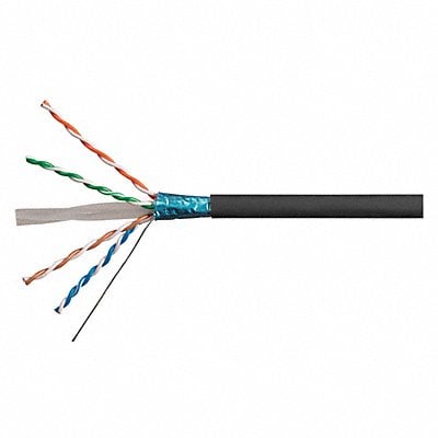 Data Cable Cat 6 23 AWG 1000ft Black MPN:18609