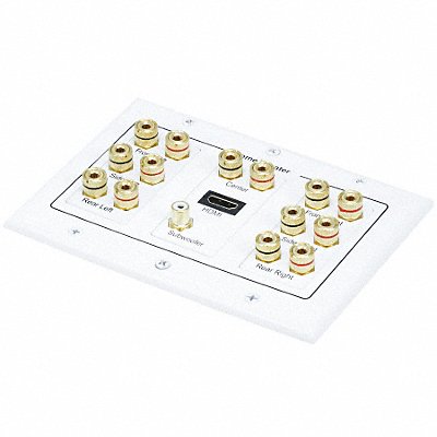 A/V Wallplate 3-Gang 7.1 Stereo White MPN:6907