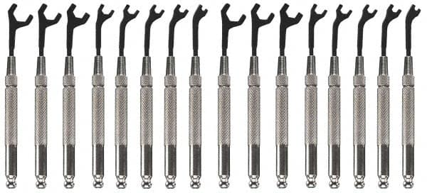 Open End Wrench Set: 16 Pc, 5/64 to 5/16