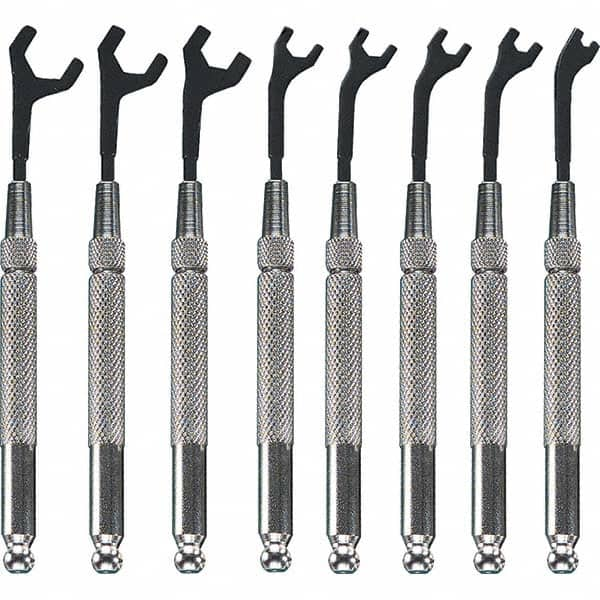 Open End Wrench Set: 8 Pc, 2.5 mm 3 mm 3.2 mm 4 mm 5 mm 5.5 mm 6 mm & 7 mm Wrench, Metric MPN:58-0161