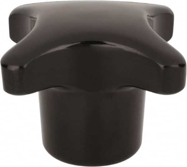 Star 4 Prong Knob: 50 mm Head Dia, 4 Points, Glass Fiber Reinforced Plastic, Black MPN:PHK-354