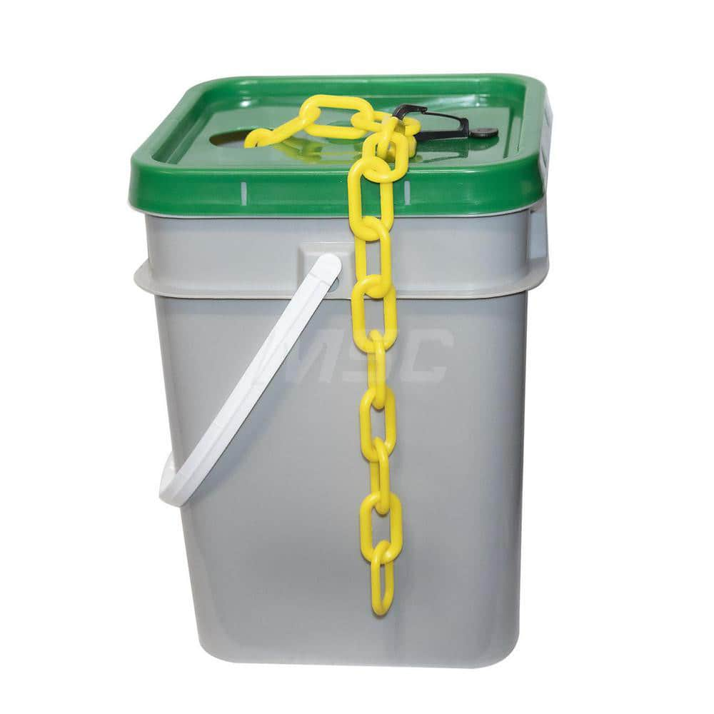 Safety Barrier Chain: Plastic, Yellow, 300' Long, 1-1/2