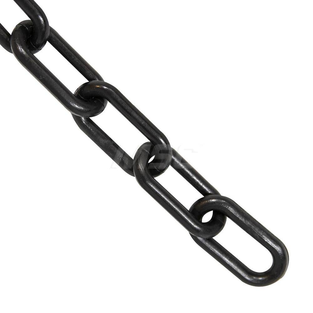 Safety Barrier Chain: Plastic, Black, 25' Long, 2