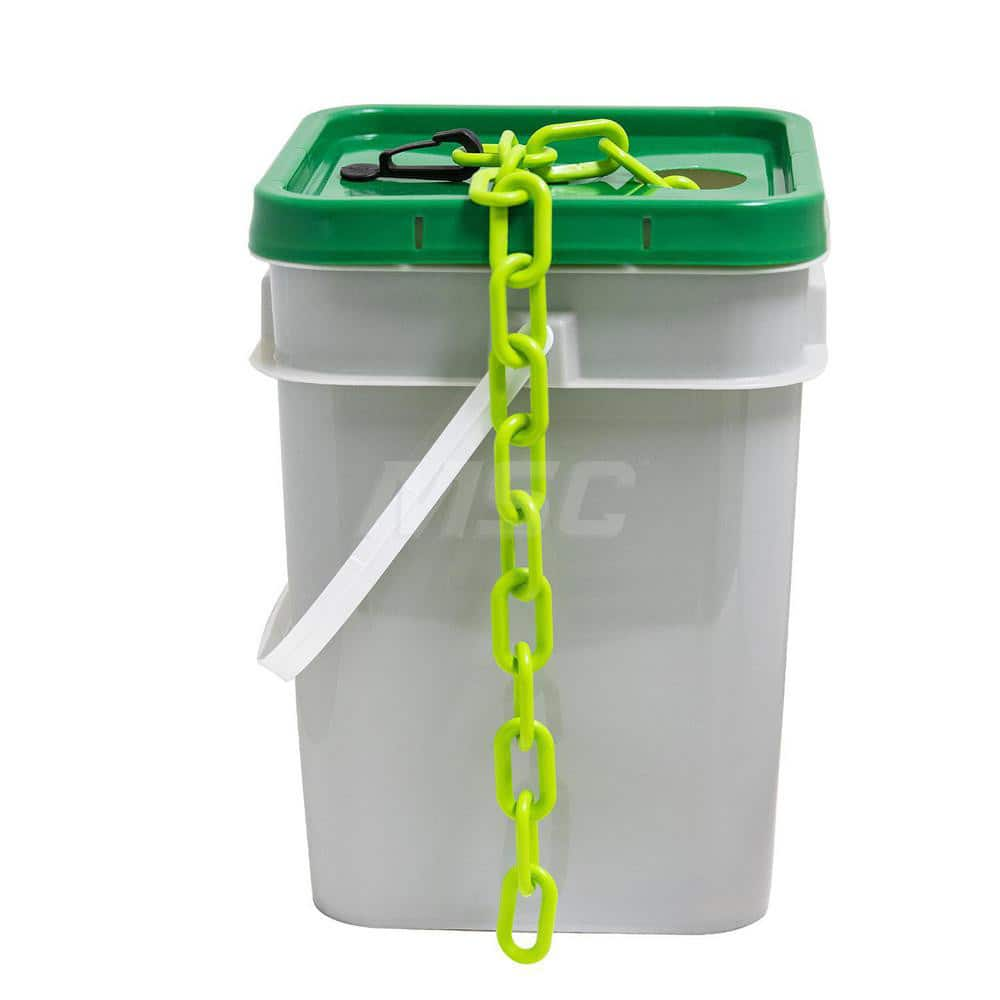 Safety Barrier Chain: Plastic, Safety Green, 160' Long, 2