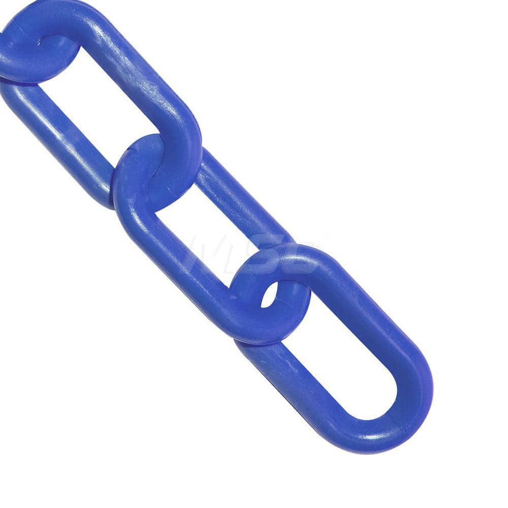 Safety Barrier Chain: Plastic, Blue, 100' Long, 2
