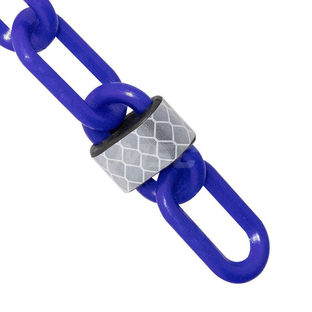 Safety Barrier Chain: Plastic, Traffic Blue, 25' Long, 2