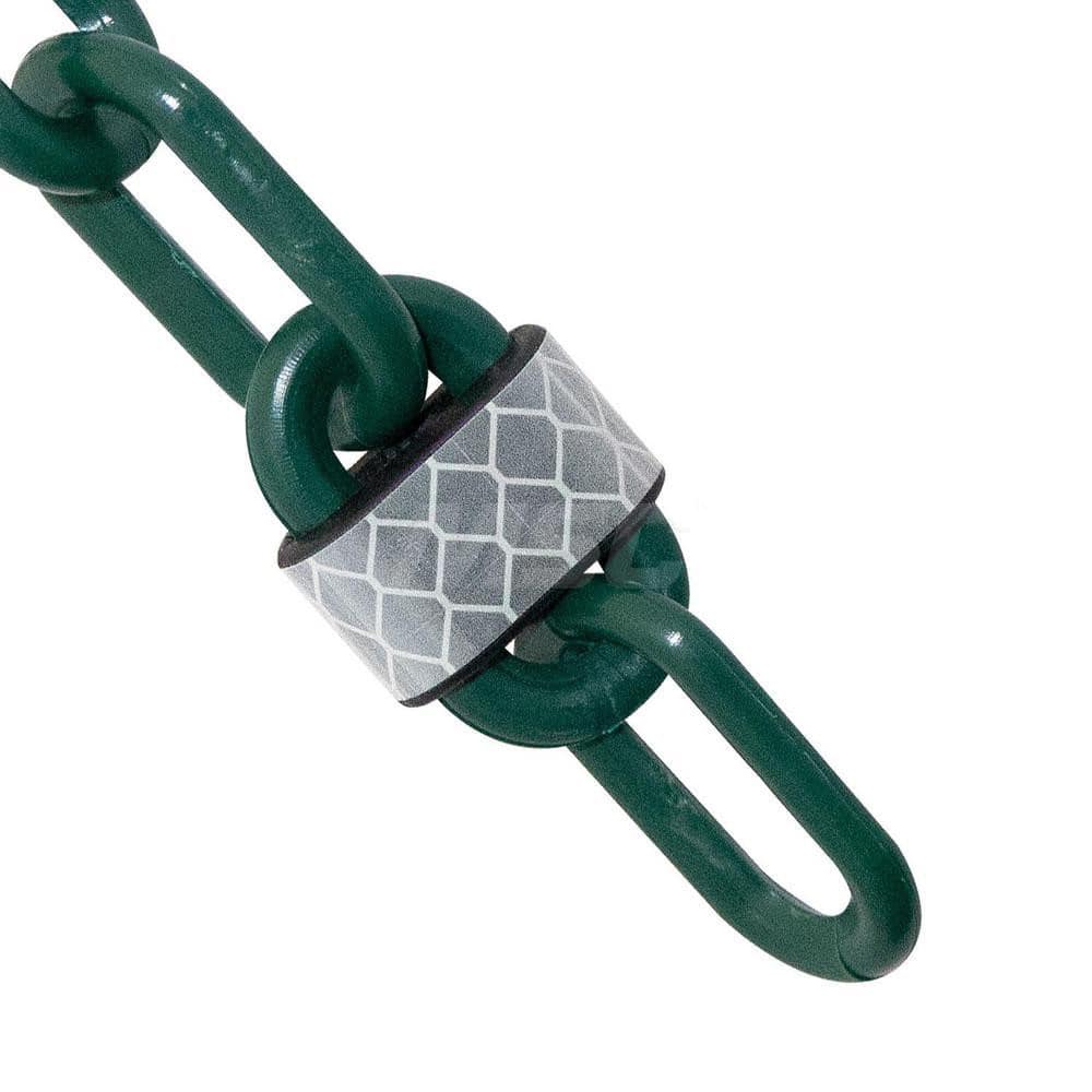 Safety Barrier Chain: Plastic, Evergreen, 100' Long, 2