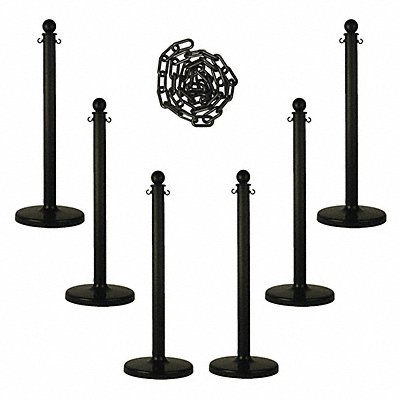 Barrier Post Kit 40 H Black Plastic Post MPN:71103-6