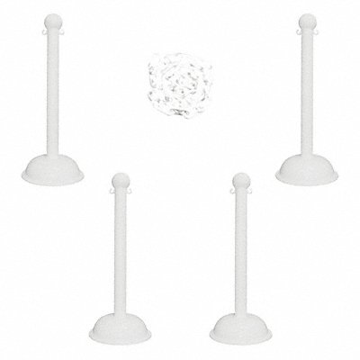 Barrier Post Kit 41 H White Plastic Post MPN:71301-4