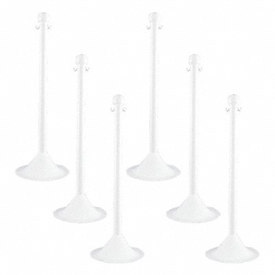 Light Duty Stanchion 41 in H White PK6 MPN:91501-6