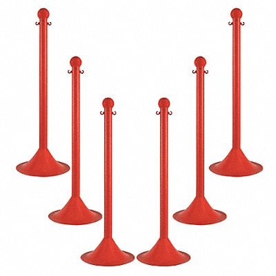 Light Duty Stanchion 41 in H Red PK6 MPN:91505-6