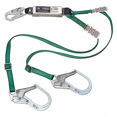 Shock Absorbing Lanyard Twin Leg 12 ft. MPN:10211488