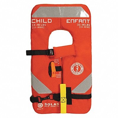 Std Life Jacket I Child 33 to 90lb 26lb MPN:MV8035-2-0-227