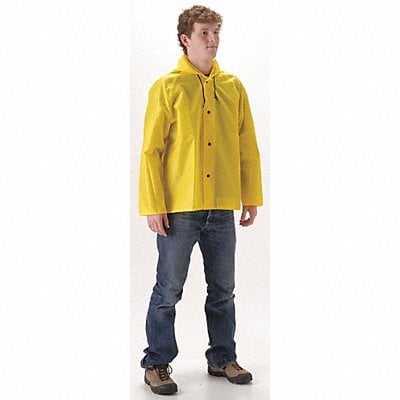 Rain Jacket with Hood L PU/Nylon 30inL MPN:81JYL