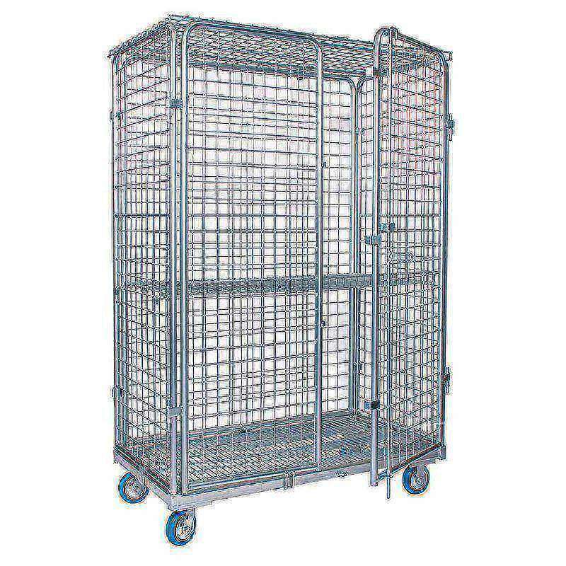 Metal Security Cart: 2,000 lb Capacity, 2 Shelf MPN:RC2448SECURITY