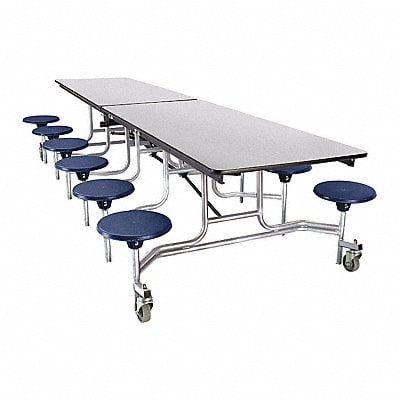 Mobile Stool Table 18in Bench H 12 Seats MPN:MTS12-MDPEPC-GY-04