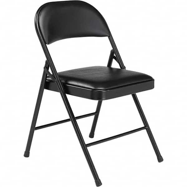 Folding Chairs, Pad Type: Padded, Vinyl , Material: Steel, Vinyl , Seat Color: Black , Frame Color: Black , Weight Capacity: 250lb  MPN:950