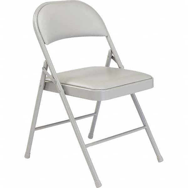 Folding Chairs, Pad Type: Padded, Vinyl , Material: Steel, Vinyl , Seat Color: Gray , Frame Color: Gray , Weight Capacity: 250lb  MPN:952