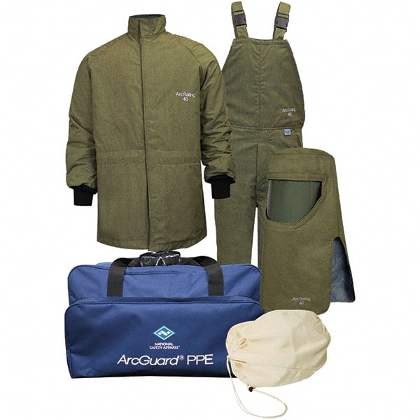 Arc Flash Clothing Kit: 3X-Large, Bib Overalls & Short Coat MPN:KIT4SCLT40NG3X