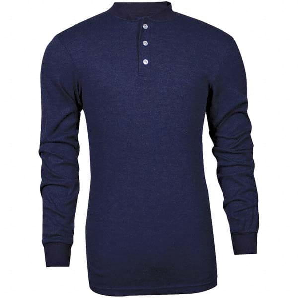 Fire-Resistant Shirt: 3X-Large, Navy Blue, Polyester MPN:C541NNBBSLS3X