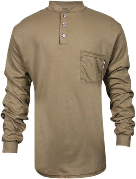 Fire-Resistant Shirt: Large, Khaki, Cotton, 5.5 oz MPN:C54VKBSLSNYCLG