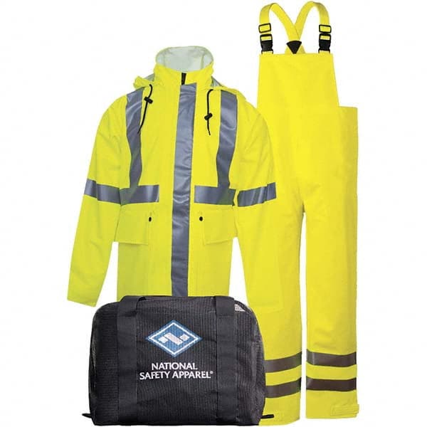 Suit with Pants: Size 2XL, ANSI 107-2010, High-Visibility Yellow, Polyurethane MPN:KITRLC32X