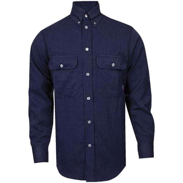 Fire-Resistant Shirt: 5X-Large, Navy Blue, Polyester, 6.2 oz MPN:SHR-DWWS02-NB5X