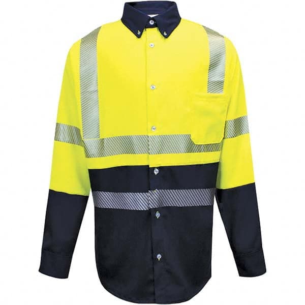 Base Layer Shirt: Cotton & Nylon, Large, Yellow & Navy Blue MPN:SHRTV3C3YNLGRG
