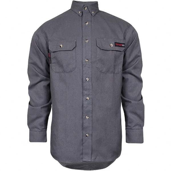 Fire-Resistant Shirt: Medium, Gray, Polyester, 5.5 oz MPN:TCG01150217