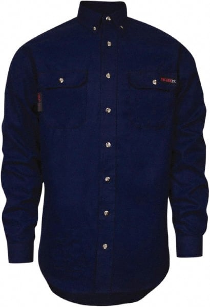 Fire-Resistant Shirt: Large, Navy Blue, Polyester, 5.5 oz MPN:TCG01160220NYC