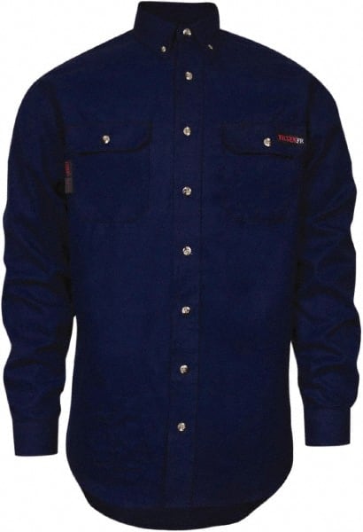 Fire-Resistant Shirt: 5X-Large, Navy Blue, Polyester, 5.5 oz MPN:TCG01160235NYC