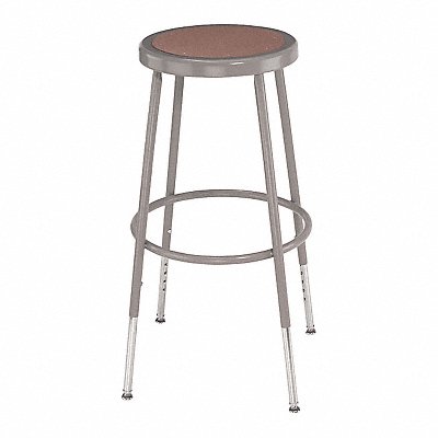 Round Stool Adjustable Legs Gray 25 H MPN:3LLV9