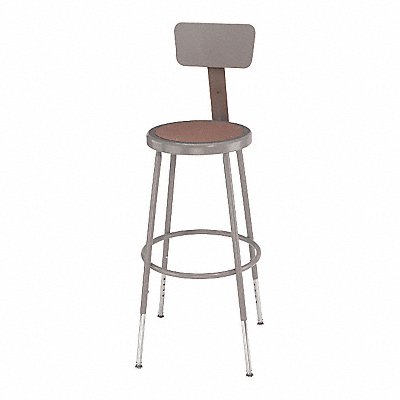 Round Stool Adjustable Legs Gray 38 H MPN:6224HB