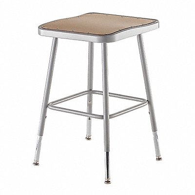 Square Stool Adjustable Legs Gray 18 H MPN:6318H