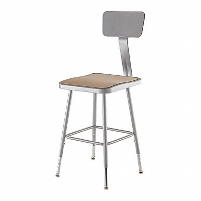 Square Stool Adjustable Legs Gray 32 H MPN:6318HB