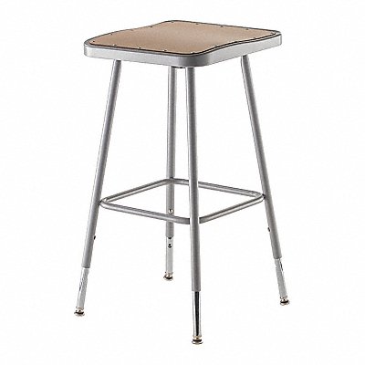 Square Stool Adjustable Legs Gray 24 H MPN:6324H