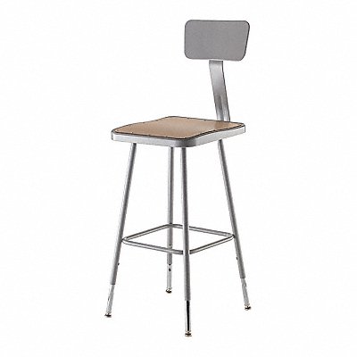 Square Stool Adjustable Legs Gray 38 H MPN:6324HB