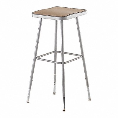 Square Stool Adjustable Legs Gray 30 H MPN:6330H