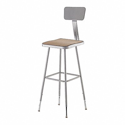 Square Stool Adjustable Legs Gray 44 H MPN:6330HB