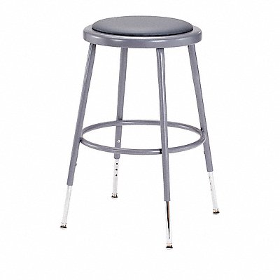 Round Stool Adjustable Legs Gray 19 H MPN:6418H