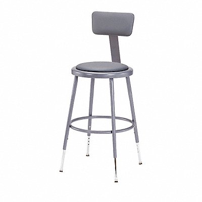 Round Stool Adjustable Legs Gray 32 H MPN:6418HB