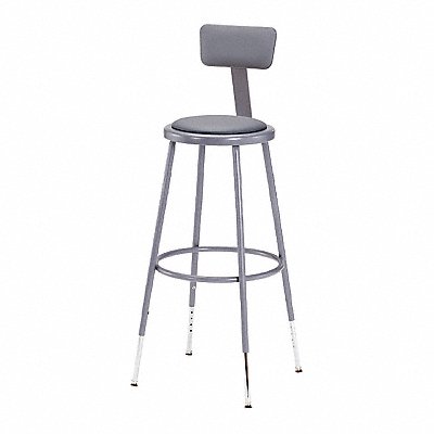 Round Stool Adjustable Legs Gray 38 H MPN:6424HB