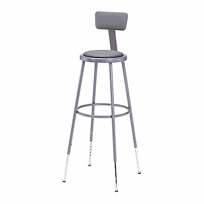 Round Stool Adjustable Legs Gray 44 H MPN:6430HB