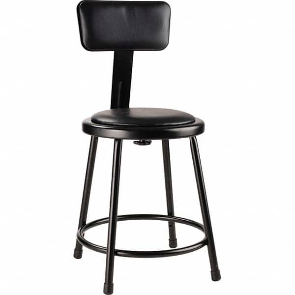 Stationary Stools, Type: Fixed Height Stool with Adjustable Height Back, Base Type: Steel, Overall Height: 18 in, 14 in, Minimum Seat Height: 18 in MPN:6418B-10