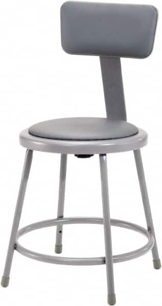 18 Inch High, Stationary Fixed Height Stool with Adjustable Height Backrest MPN:6418B