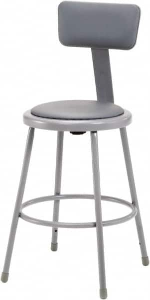 24 Inch High, Stationary Fixed Height Stool with Adjustable Height Backrest MPN:6424B