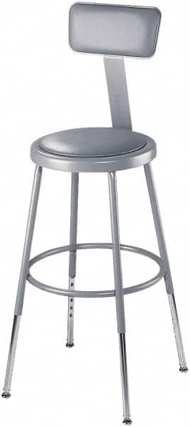 Adjustable Height Stool: Vinyl, Gray MPN:6430HB